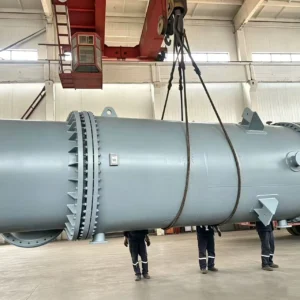 Silicon carbide heat exchanger finished product lifting on site, industrial corrosion resistant SiC heat exchanger unit